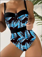 Print Push Up Swimsuit One Piece Swimwear Women High Waisted Swimming Suit Brazilian Monokini Bodysuit Beach Wear Bathing Suit