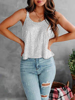 2026 Summer Fashion Women's Tanks Sexy Sequins Camisole Lady Casual Sliver Women's Strap Top Night club Streetwear Y2K Dress up
