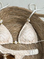 2026 Wrinkled Crinkled Halter Beads Bikini Women Swimwear Female Swimsuit Two-pieces Bikini Set Bather Bathing Suit Swim Lady