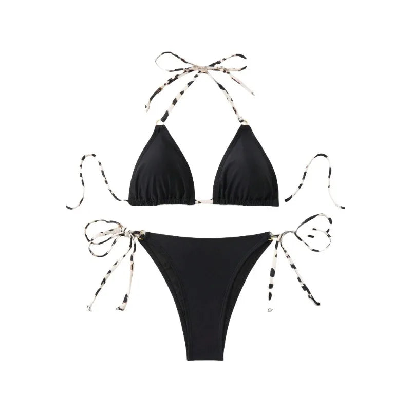 2026 String Triangle Bikini Women Sexy Swimwear Female Halter Swimsuit Solid Bathers Bathing Swimming Swim Suit Beachwear