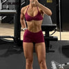 2 Pieces Gym Set Women Workout Clothes Scrunch Shorts Set Halter Sports Bra Fitness Top Woman Sportswear Yoga Set Outfits