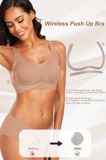 Women's Wire-free Seamless Bra Solid Color Full Cup Thin Molding Underwear Seamless Push-up Comfortable Underwear