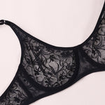 Bra For Womens Underwear Lace Bra Underwire BH Hollow Out Embroidery Perspective Sexy Lingerie Tops Plus Size Brassiere