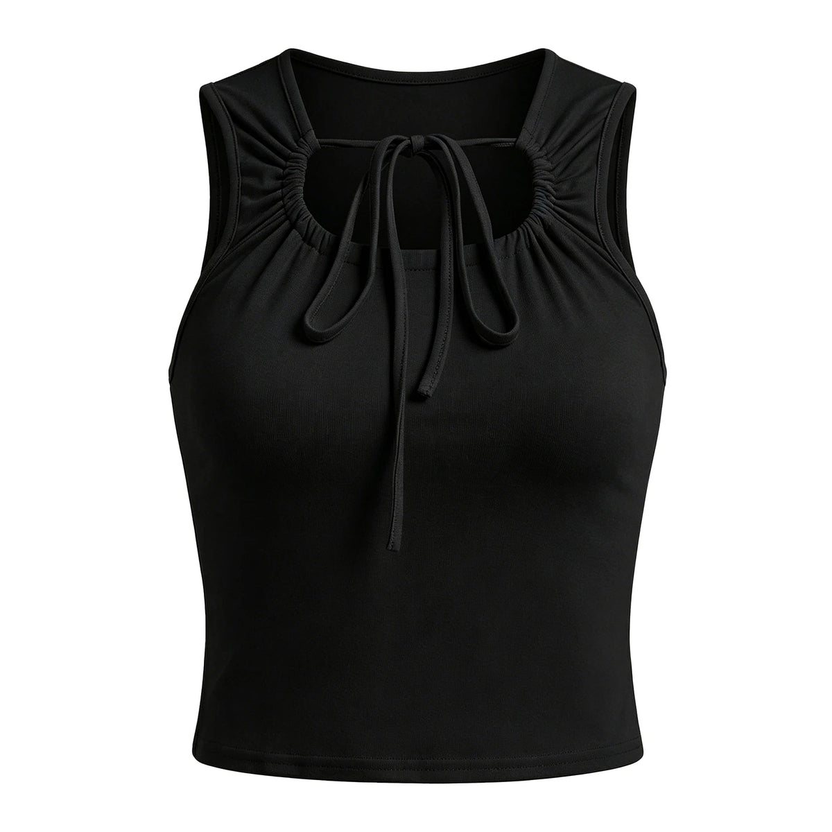 2026 Fashion Women Front Tie-ups Vest Casual Stylish Sleeveless Slim Fit Solid Color Tank Tops Summer Streetwear