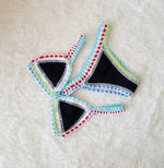 Bikini Crochet 2026 Handmade Knit Patchwork Reversible 2 Piece Swimsuit Women Halter Top Brazilian Bathing Suit Thong Swimwear