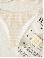 Blue Striped Bikini 2025 Brazilian Biquini Bandeau Two Pieces Swimsuit Women Thong Bathing Suit Swimwear Female Summer Beachwear