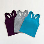 Women's One Piece Yoga Sports Vest Stretch I-Shaped Running Fitness Slimming Short Style Camisole Outerwear