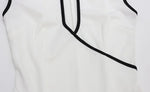 Ahagaga Dresses for Women Sexy Patchwork Hollow Out Cap Sleeve O Neck Sheath Bodycon Slim Casual Club Party Outfits Vestidos