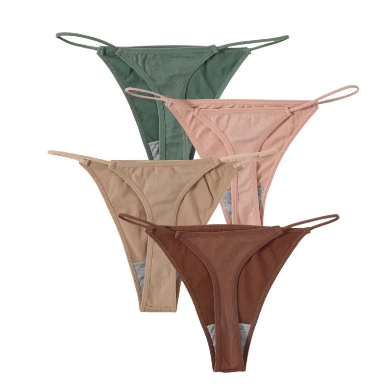 4Pcs/Set Women G-String Thongs Seamless Panties Sexy Lingerie Low Rise Female G-String High Cut Pantys Underwear