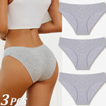 3Pcs Women Cotton Panties for Women Sexy S-XL Low Waist Briefs Female Breathable Underwear Girl Intimates Lingerie Solid Color