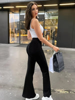 Nude High Waisted Tummy Control Butt Lifting Flare Leggings High Stretch Sports Pants Casual Outdoor Running Yoga Workout Bottom