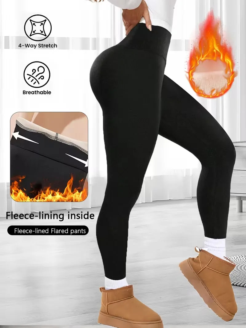 Women's Thick Soft Cross-Waist V-Waist Tummy-Control Fleece Yoga Leggings - Thermal Running Workout Slimming Tights,Jeans（New）