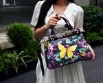 Jungle Pattern Women's Handbags Large Capacity Crossbody Bag Belt Lettering Decoration Shoulder Bag 2024 Designer Luxury Bag