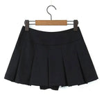 2026 Spring/summer New High Waisted Pleated Skirt Women's Spicy Girl Solid Color Slim A-line Wrap Hip Short Skirt A45S