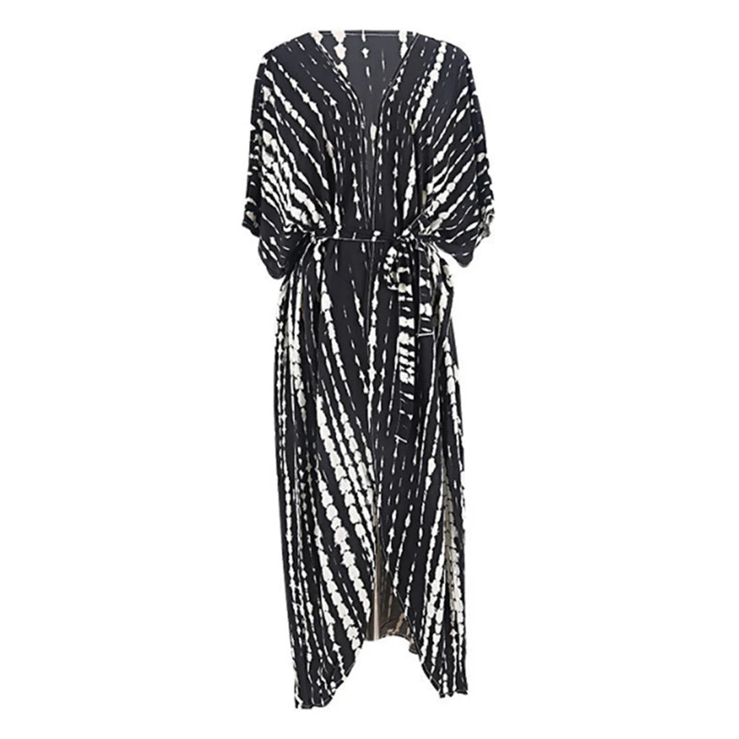 17 Colors Leopard Printed Colorful With Belt Tunic Cover-ups Beach Dress Beach Wear Beachwear Female Women Beach Cover Up V4510L