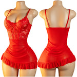 Ladies Sexy Lingerie Bra Erotic Set Transparent Deep V Lace Nightdress Women's Delicate Dress Summer Backless Hot Underwea Set