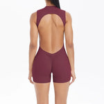 Women's Seamless Yoga Jumpsuit New Beautiful Back & Pleats Hip Lifting Short Jumpsuit Sports Running Fitness Jumpsuit Yoga Suit