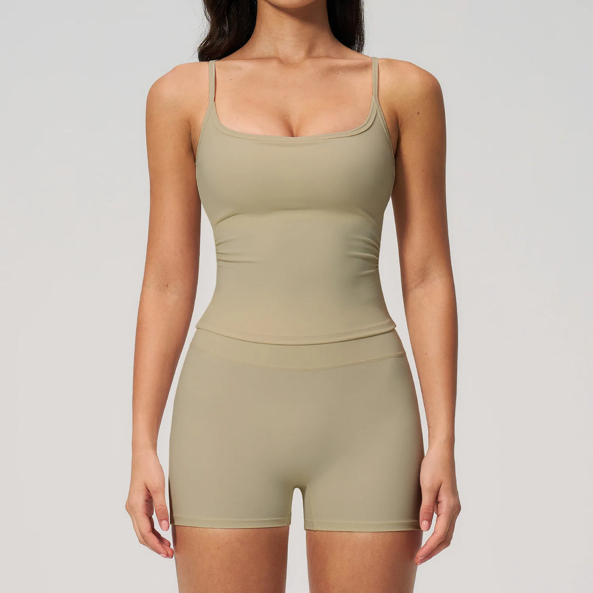 2 Piece Shaved Yoga Sets Women Hip Lifting Shorts Fitness Suit Outdoor Leisure Running Slimming Sports Vest Workout Tracksuit