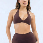 HISTELLO Origin Halter Bra Women Gym Underwear Removable Pads Sports Bra Backless Fitness Top Sexy Pilates Yoga Workout Clothing