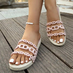 2026 Summer New Women's Fashion Leisure Versatile Chain Flat Bottom Beach Sandals