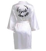Wedding Party Team Bride Robe With Black Letters Kimono Satin Pajamas Bridesmaid Bathrobe SP021