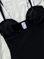 2025 Splicing U Neck High Leg Cut One Piece Swimsuit Women Swimwear Female Monokini Bather Bathing Suit Swim Beachwear Bodysuit