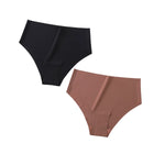 2Pcs/Set Ice Silk High Waist Briefs Panties Women Stretch Underwear Seamless Panties Female Underpants Sexy Lingerie XS-XL