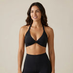 Mermaid Curve Halter Sports Bra Women Yoga Crop Top Push Up Padded Bralette Gym Workout Top Pilates Fitness Activewear