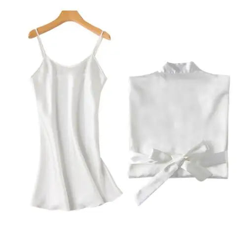 1PC/2PCS bride bridesmaid Robe with letters sling cami dress mother sister of the bride wedding gift bathrobe kimono satin robes