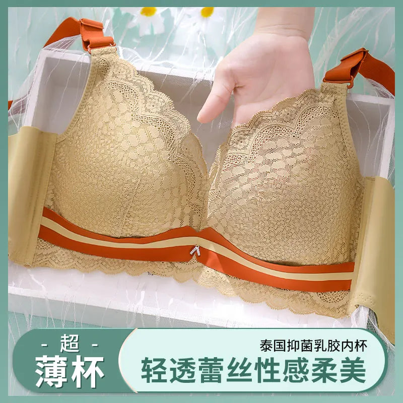 Women's Plus Size Minimizer Bra Full Coverage Lingerie Wire Free Push Up Bra for Femme Brest Pumping Underwear Plus Size 44 46DE