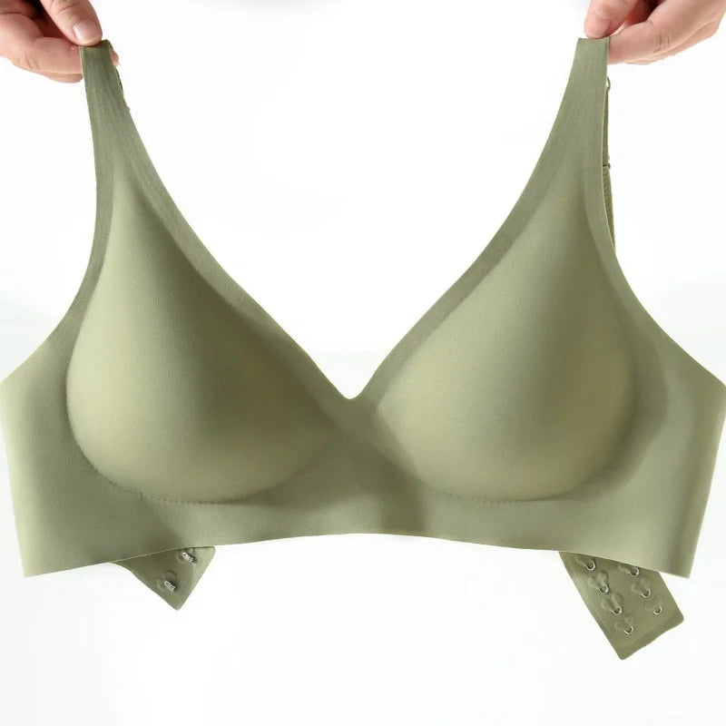 Women Wireless Leopard Seamless Bra Adjustable Non-Detachable Strap Removable Pad Intimates Skin-Friendly Underwear S-5XL