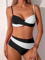 Women Bikinis Black 2026 Push-Up Black White High Waisted Bikini Set Two-Pieces Swimsuit Swimwear Bathing Suit Beachwear Biquini