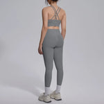 Women's Yoga Set Sports Fitness Running Beautiful Back Slim Fit Bra Hip-lifting High Waist Pants Workout Training Gym Suits