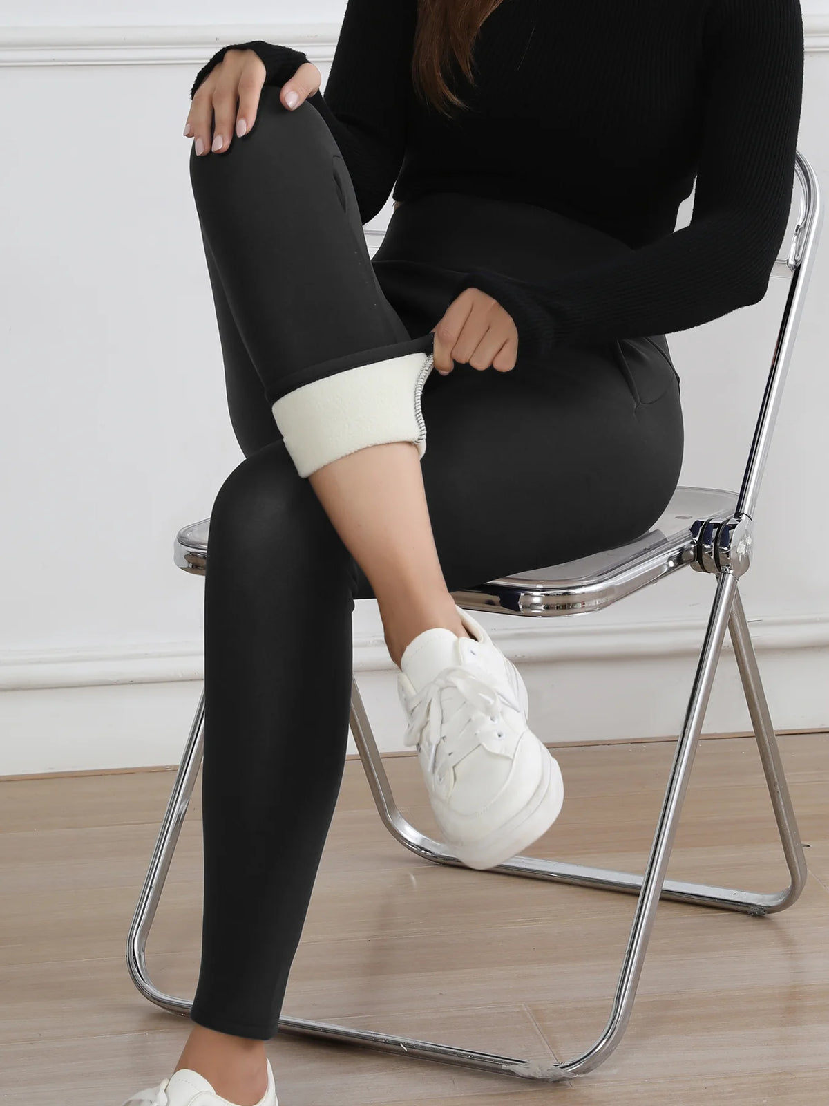Women Winter Thermal Leggings With Pocket High Waist Simplicity Warm Pants Fashion Elasticity Autumn Velvet Comfortable Leggings