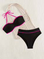 ZTVitality Patchwork Women Swimsuit Sexy Bikini 2025 New Arrival Halter High Waist Padded Bra Swimwear Summer Beachwear Biquini