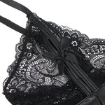 Black Sexy Lingeries Faux Leather Hollow Out Ruffled Lace Zipper Deep V-Neck Jumpsuits Adjustable Straps Elegant Women Bodysuits