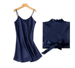1PC/2PCS bride bridesmaid Robe with letters sling cami dress mother sister of the bride wedding gift bathrobe kimono satin robes