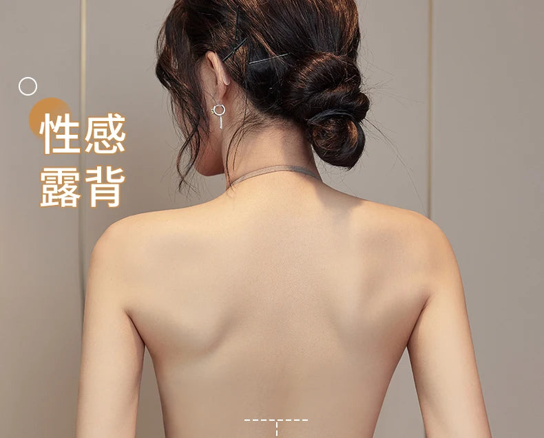 Backless Bra Women Thick Padded Push Up Adhesive Sticky Invisible Bra Small Bust Strapless Convertible Bralette Beach Essential