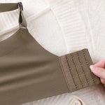3Pcs/Set Women Seamless V-Neck Bra Plus Size Support Ribbed Bras Sexy Lingerie Detachable Bust Pads Comfort Intimates M-4XL