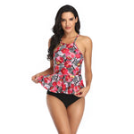 Summer Swimwear for Women Tankini Swimsuit Vintage Sunflower Print Bathing Suit 2XL Striped Beachwear Female Women's Swimwear