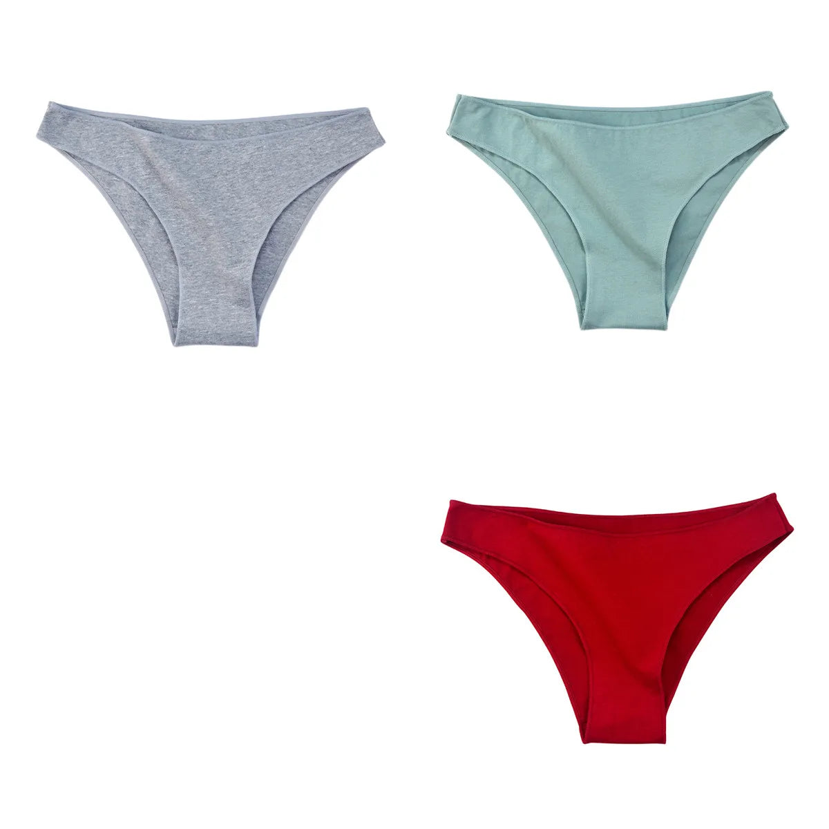 3Pcs/Set Women's Cotton Briefs Underwear Female Underpants Low Rise Underwear Sexy Lingerie Soft High Cut Panties