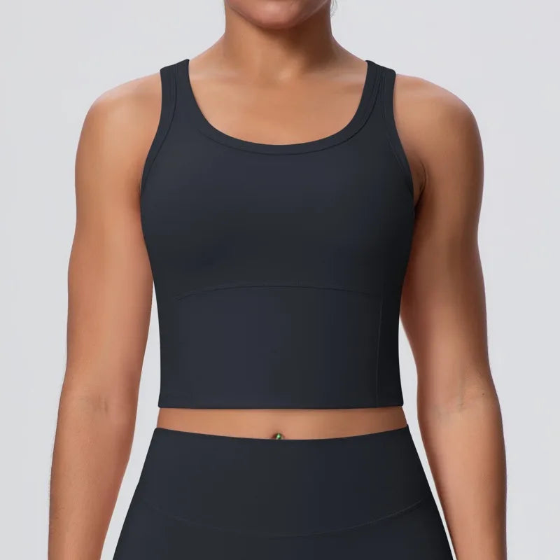 Women's Yoga Vest Shockproof Fixed Cup Beauty Back Yoga Top Outdoor Sports Running Fitness Vest