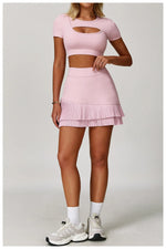Pleated Tennis Skirt for Women with Pocket Shorts Women's High Waisted Wrapped Around Tummy Control Athletic Golf Yoga Skorts