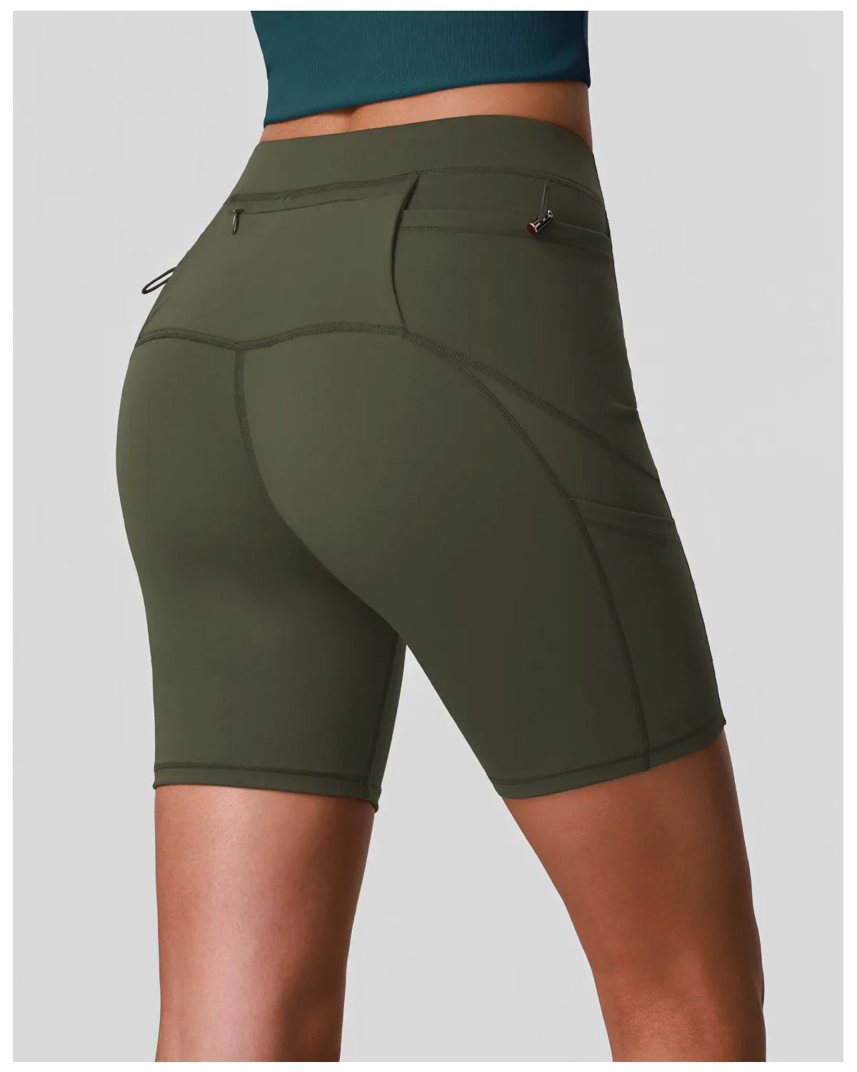 Naked High Waisted Yoga Shorts Women Quick Drying Side Pocket Cycling Pants Outdoor Abdominal and Hip Lifting Sports Shorts