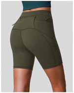 Naked High Waisted Yoga Shorts Women Quick Drying Side Pocket Cycling Pants Outdoor Abdominal and Hip Lifting Sports Shorts