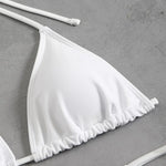 Toucheart Sexy Lingerie Suit for Women Mesh Four-piece Beach Swimsuit Sexy Bikini Solid Color Long Sleeves Mesh See-through Set