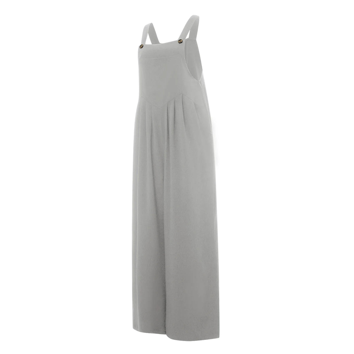Women Fashion Jumpsuits Sleeveless Buttons Suspender Wide Leg Pant Overalls with Pockets Casual Loose Romper Streetwear