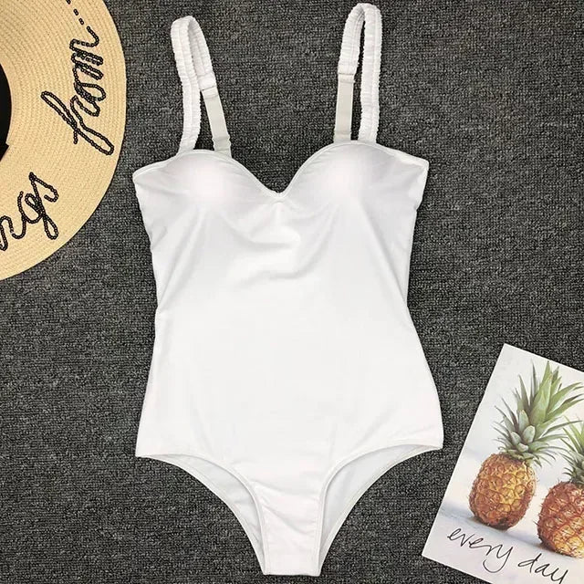 Underwired Bra Cup One Piece Swimsuit Women Swimwear Female Monokini Push Up Bather Bathing Suit Swim Beachwear Slim Bodysuit