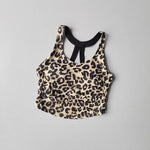Women's Elegant Printed Yoga Sports Vest Shock Resistant Fitness Outerwear Beautiful Back Cross Shaped Design