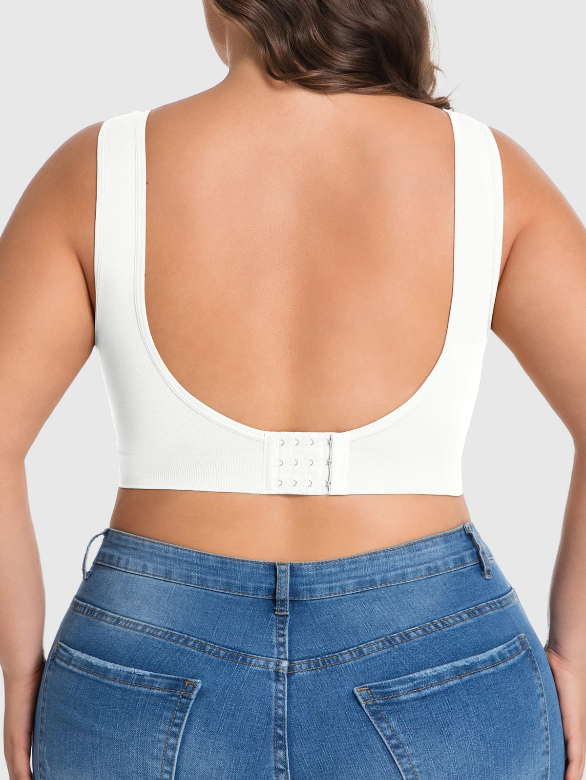 Women's Single Pack Plus Size Yoga Sports Bra, Breathable Hollow Mesh Back Closure Outer Wear Bra for Yoga Pilates All Seasons